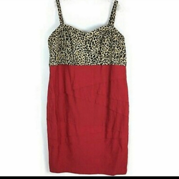 Torrid Dress Bodycon Red Leopard Size 14 NWOT - Picture 4 of 12